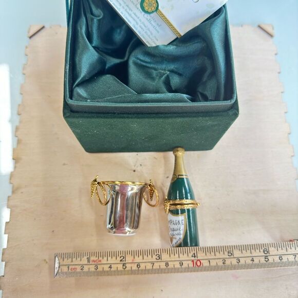 Rochard Limoges Champagne Bottle & Ice Bucket Trinket Box Set France - Picture 7 of 12